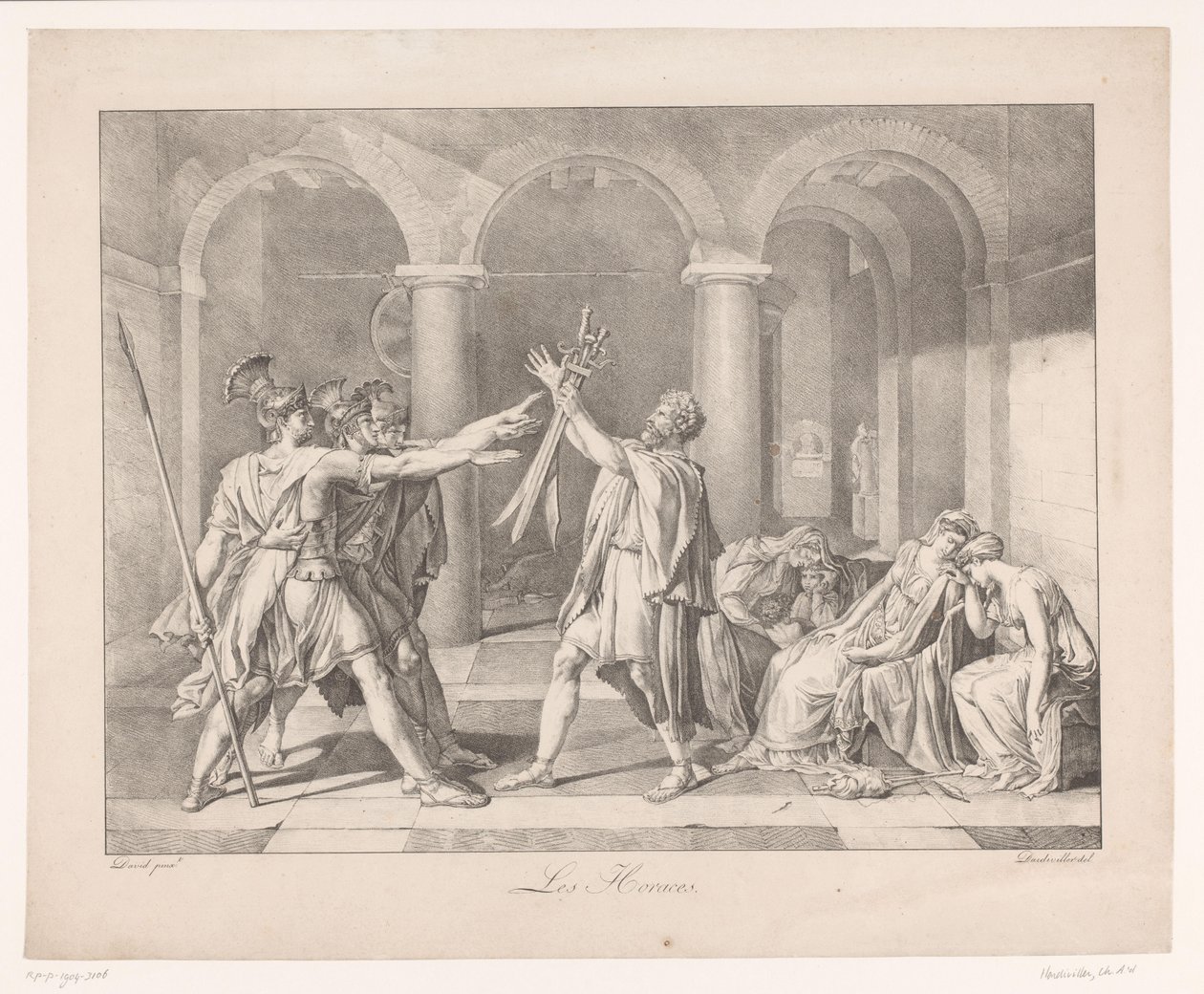 A Horatii Eed Les Horaces (cím a tárgyon) alkotó: Charles Achille D