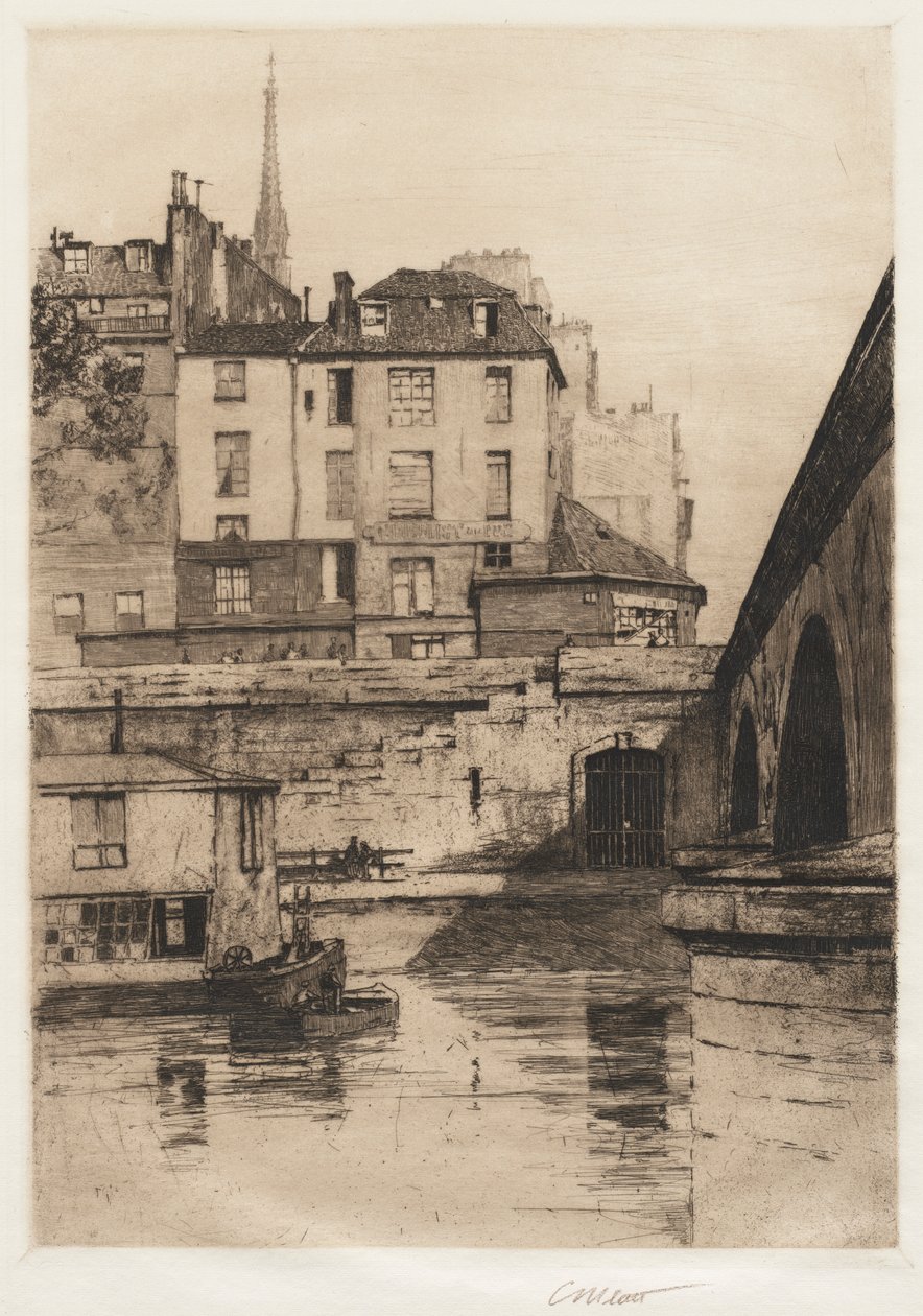 Quai des Orfèvres, Párizs, 1886. alkotó: Charles Adams Platt