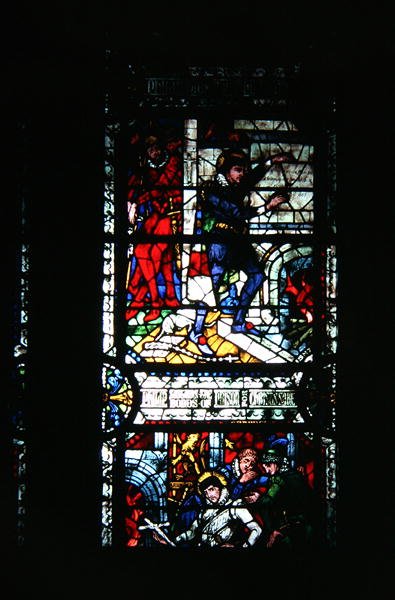 St Philip Howardot ábrázoló ablak alkotó: Charles Alban Buckler