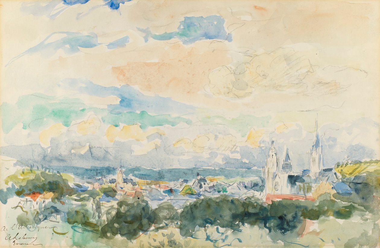 Egy falu vázlata alkotó: Charles Albert Lebourg