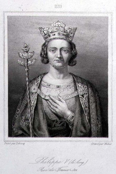 V. Fülöp, a „Magas” (1294-1322) Franciaország királya, Weber metszete (metszet) alkotó: Charles Alexandre (after) Debacq