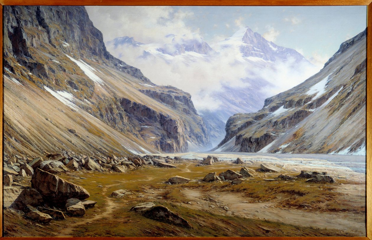 A Veneon-völgy Saint Christophe en Oisansban az Alpokban Charles Bertier (1860-1924) festménye 1894 Méret: 2x3,2 m Grenoble, Szépművészeti Múzeum - Veneon völgye Saint Christophe en Oisansban az Alpokban. Charles Bertier (1860-1924) festménye alkotó: Charles Alexandre Bertier