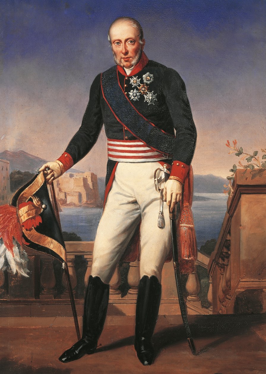 A két szicíliai I. Ferenc portréja, Charles-Alexandre Debacq, festmény alkotó: Charles Alexandre Debacq