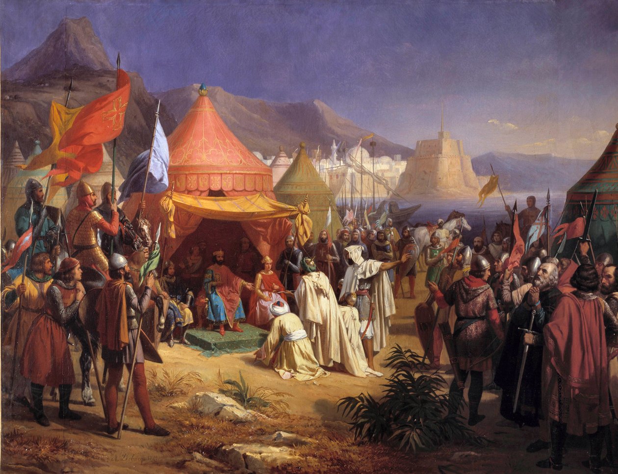 Az 1102 áprilisában Tripoliból származó Bertrand de Saint-Gilles (Saint Gilles) (1065-1112) megkapta Charles Alexandre (Charles-Alexandre) Debacq (1804-1850) cadi Fekr el Moulk (Fakhr el-Moulk) festményét. ) alkotó: Charles Alexandre Debacq