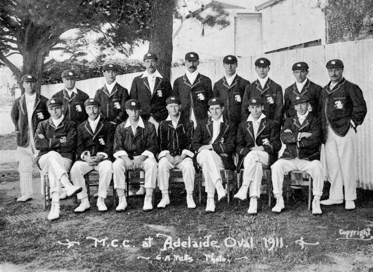Az ausztráliai turnézó angol krikettcsapat 1911-1912 között. alkotó: Charles Alfred Petts
