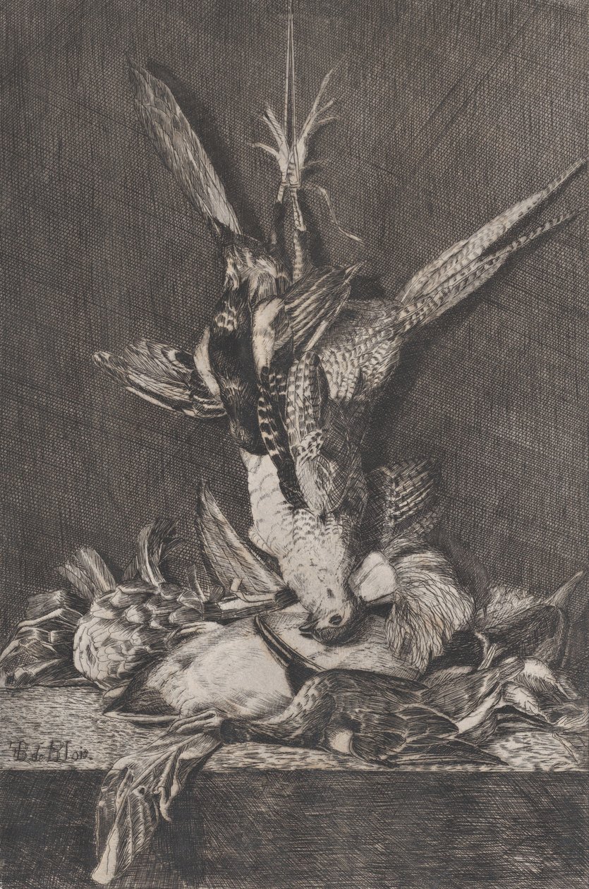 Vadásztrófea vadmadárral és articsókkal, 1850-1900. alkotó: Charles Alphonse Deblois