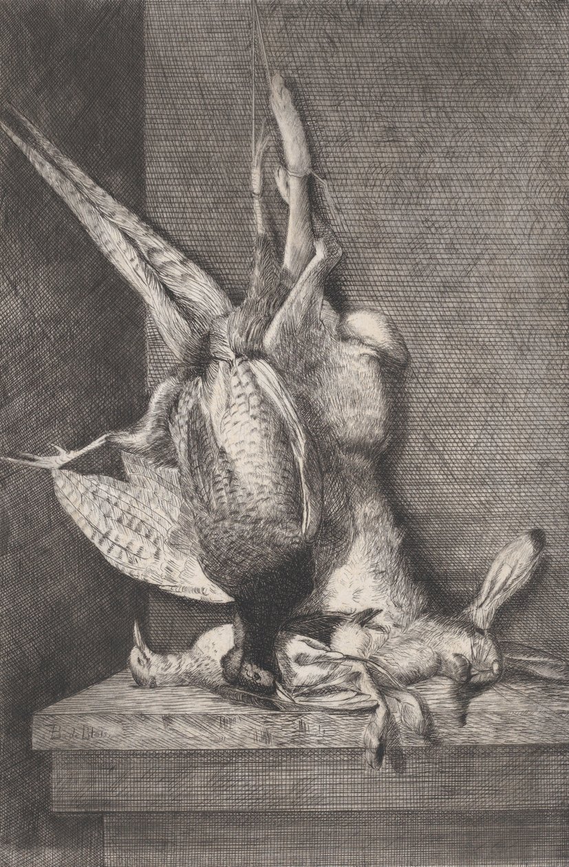 Vadásztrófea vadmadárral és nyúllal, 1850-1900. alkotó: Charles Alphonse Deblois