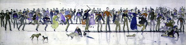 Téli játékok (toll és tus, akvarell) alkotó: Charles Altamont Doyle