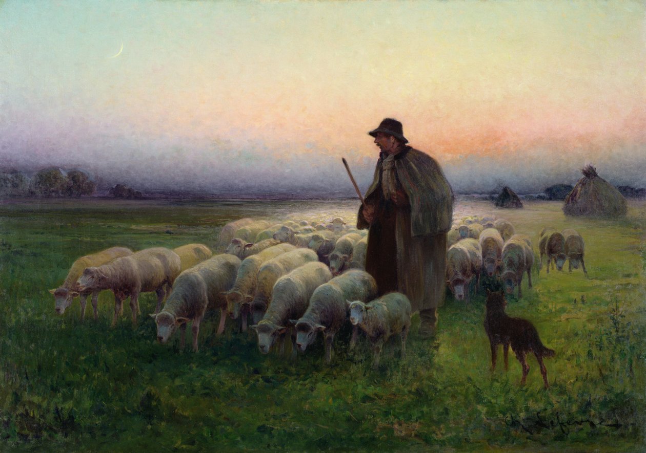 A visszatérés a mezőre, 1913 körül alkotó: Charles Amable Lefebvre