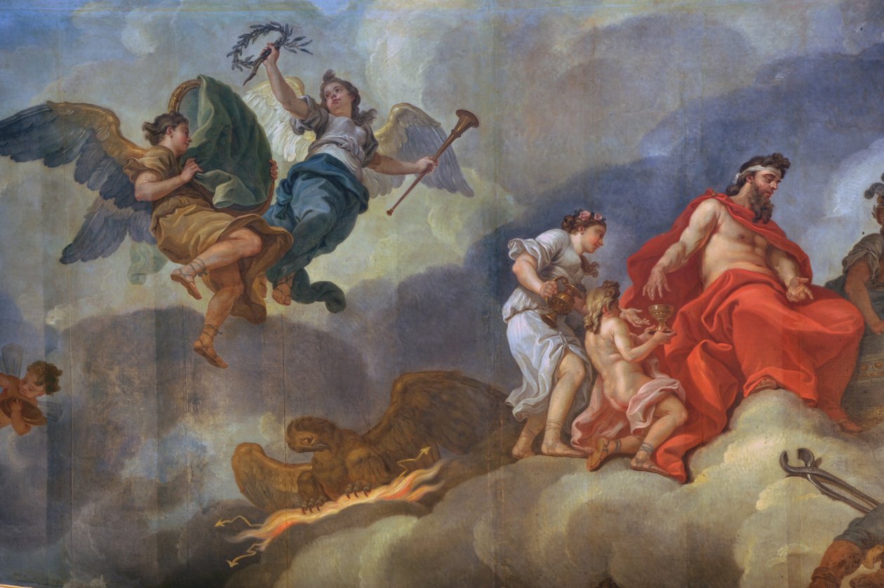A Ganümédész megjelenése az Olümposzon alkotó: Charles Amedee Philippe van Loo