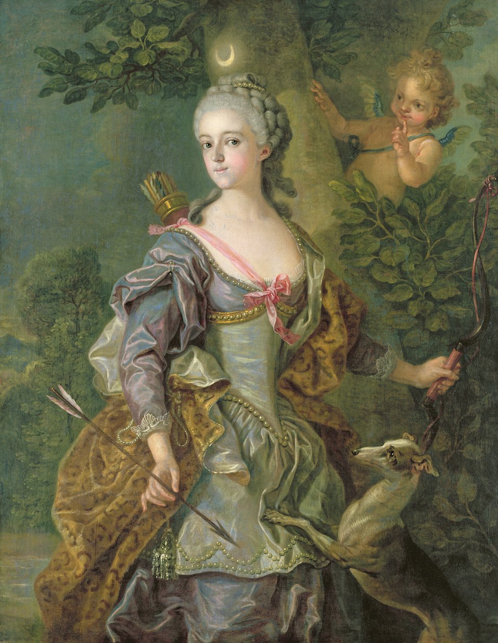 Luise Henriette Wilhelmine von Anhalt-Dessau (1750-1811) mint Diana, 1765 alkotó: Charles Amedee Philippe van Loo