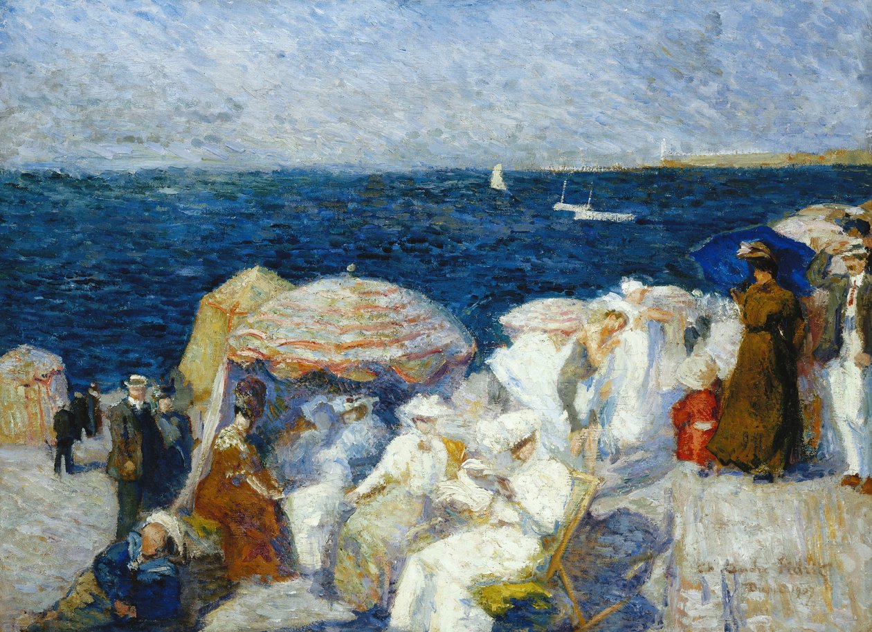 On the Beach, Dieppe; A tengerparton, Dieppe, 1907 alkotó: Charles Andre Fridit