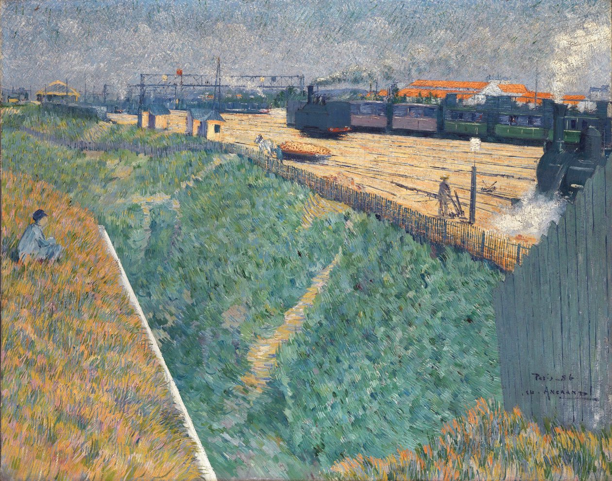 Angrand, Charles (1854-1926) A nyugati vasút a párizsi kijáratnál Olaj, vászon 1886 National Gallery, London 73x92 alkotó: Charles Angrand