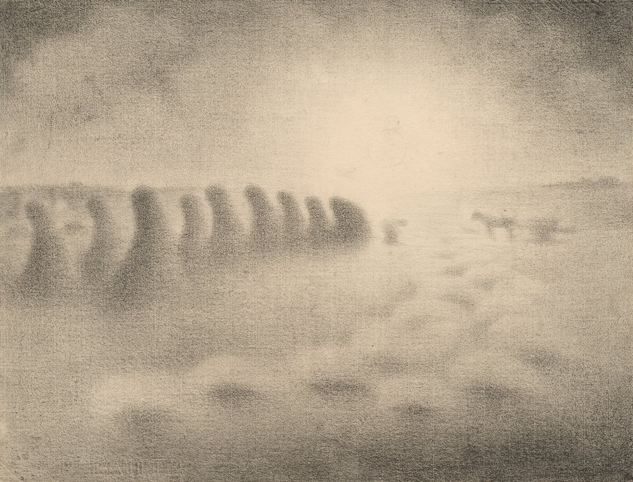 Az aratás vége, 1890-es évek. alkotó: Charles Angrand