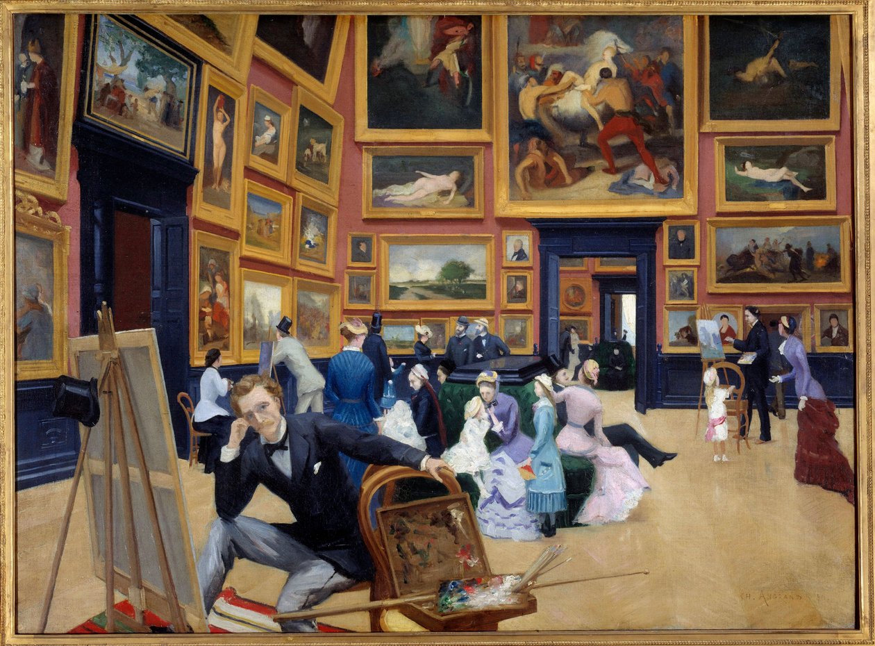 A Musee des Beaux Arts de Rouen belső képe Charles Angrand (1854-1926) festménye 1880 V. 1,1x1,5 m Rouen musee des Beaux - A Rouen-i Musee des Beaux Arts belső képe. Charles Angrand festménye (1854-1926) alkotó: Charles Angrand