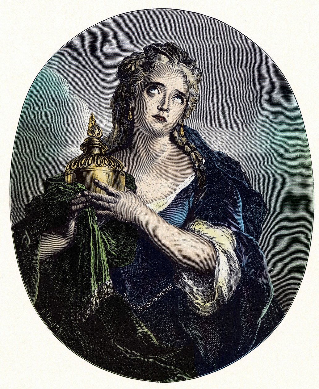 Adrienne Lecouvreur (1692-1730), francia színésznő „Cornelia” szerepében Pierre Corneille „Mort de Pompee” című filmjében. alkotó: Charles Antoine (after) Coypel
