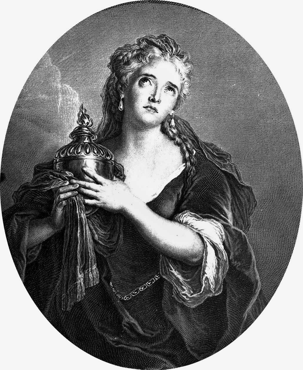 Adrienne Lecouvreur (1692-1730), francia színésznő „Cornelia” szerepében Pierre Corneille „Mort de Pompee” című filmjében. alkotó: Charles Antoine (after) Coypel