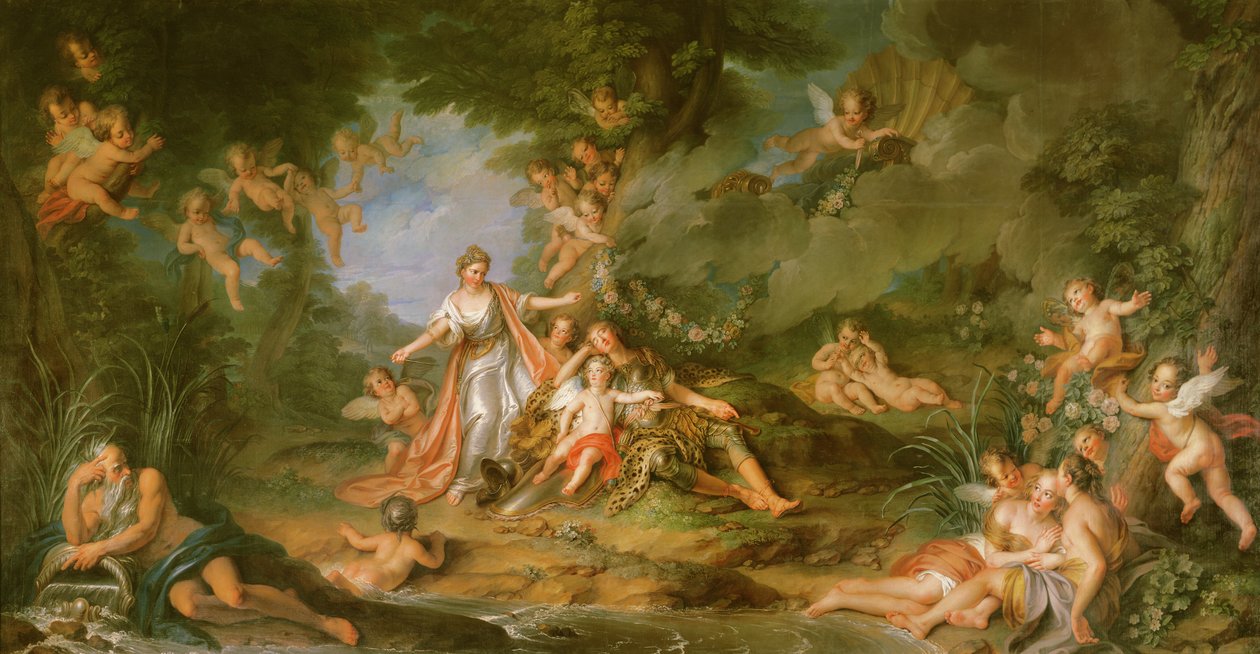Armide, aki meg akarja ütni Renaud-t, 1741 alkotó: Charles Antoine Coypel