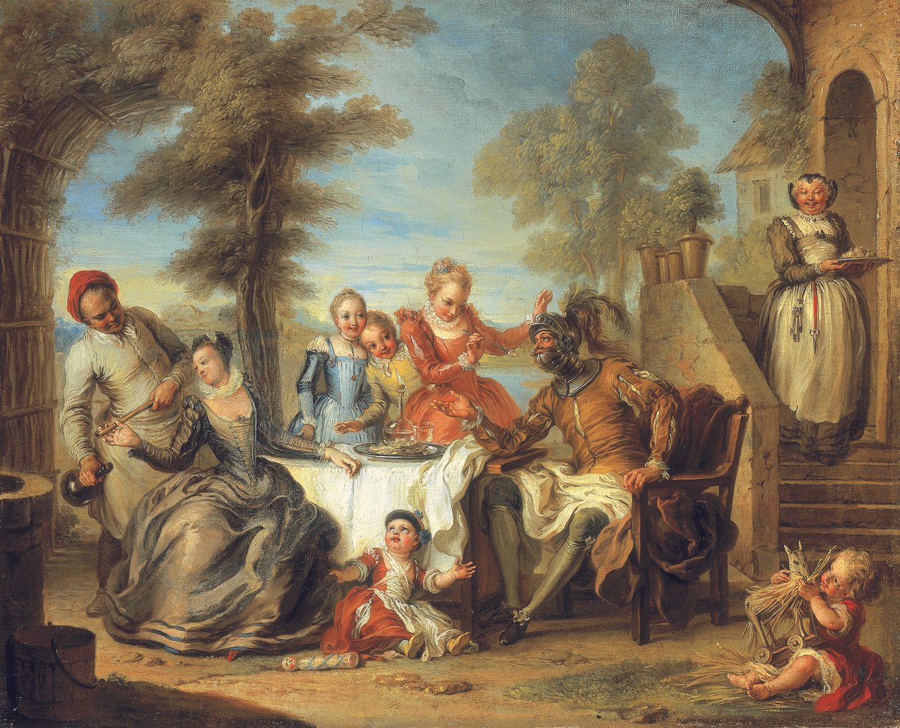 Don Quijote a fogadóban alkotó: Charles Antoine Coypel