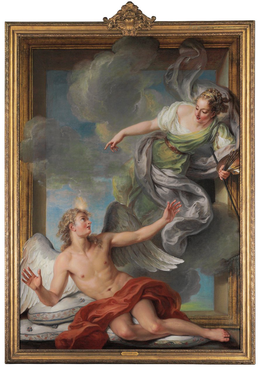 Festmény Awakening Sleeping Genius alkotó: Charles Antoine Coypel