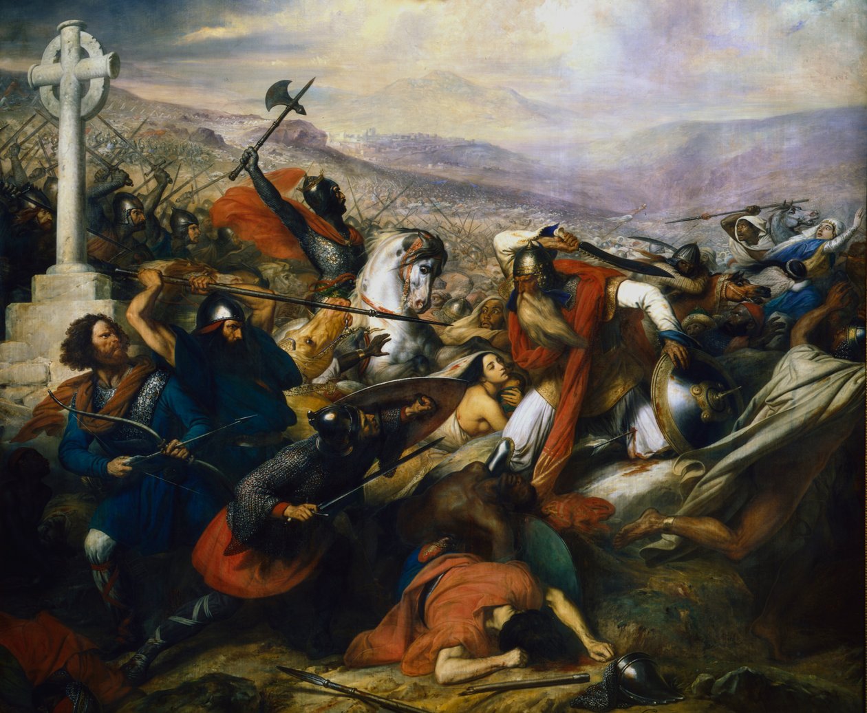 Poitiers-i csata, Franciaország, 732 1837 alkotó: Charles Auguste Guillaume Steuben