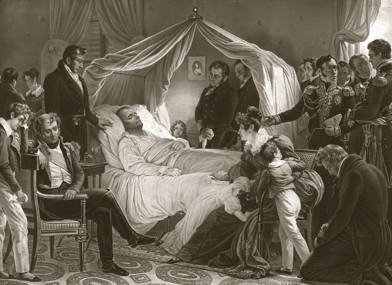 Napóleon a halálos ágyán, 1821. május 5 alkotó: Charles Auguste after Steuben