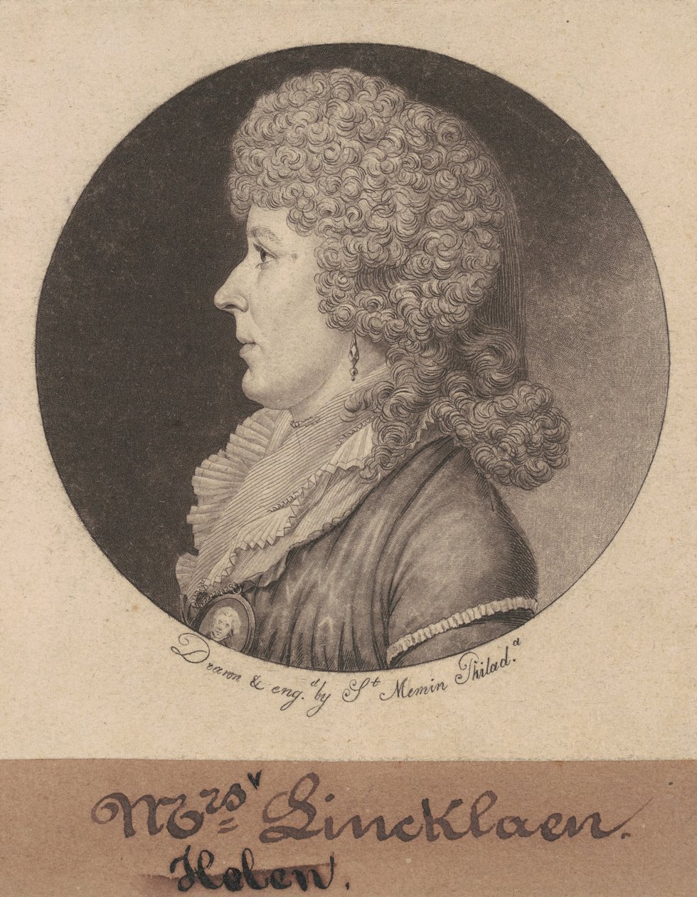 Helen Ledyard Lincklaen alkotó: Charles B.J. Févret de Saint Mémin
