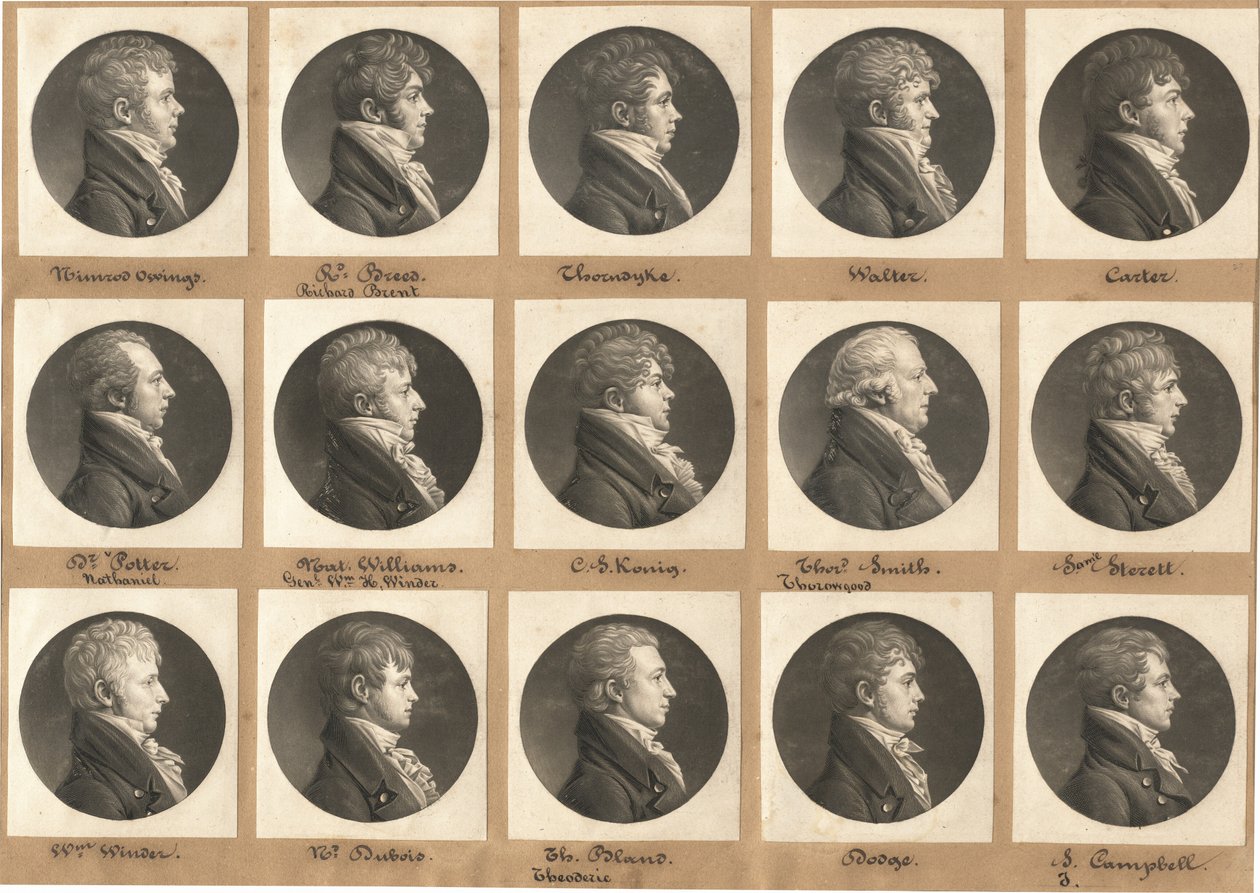 Saint-Mémin Portrégyűjtemény, 27. csoport alkotó: Charles B. J. Févret de Saint Mémin