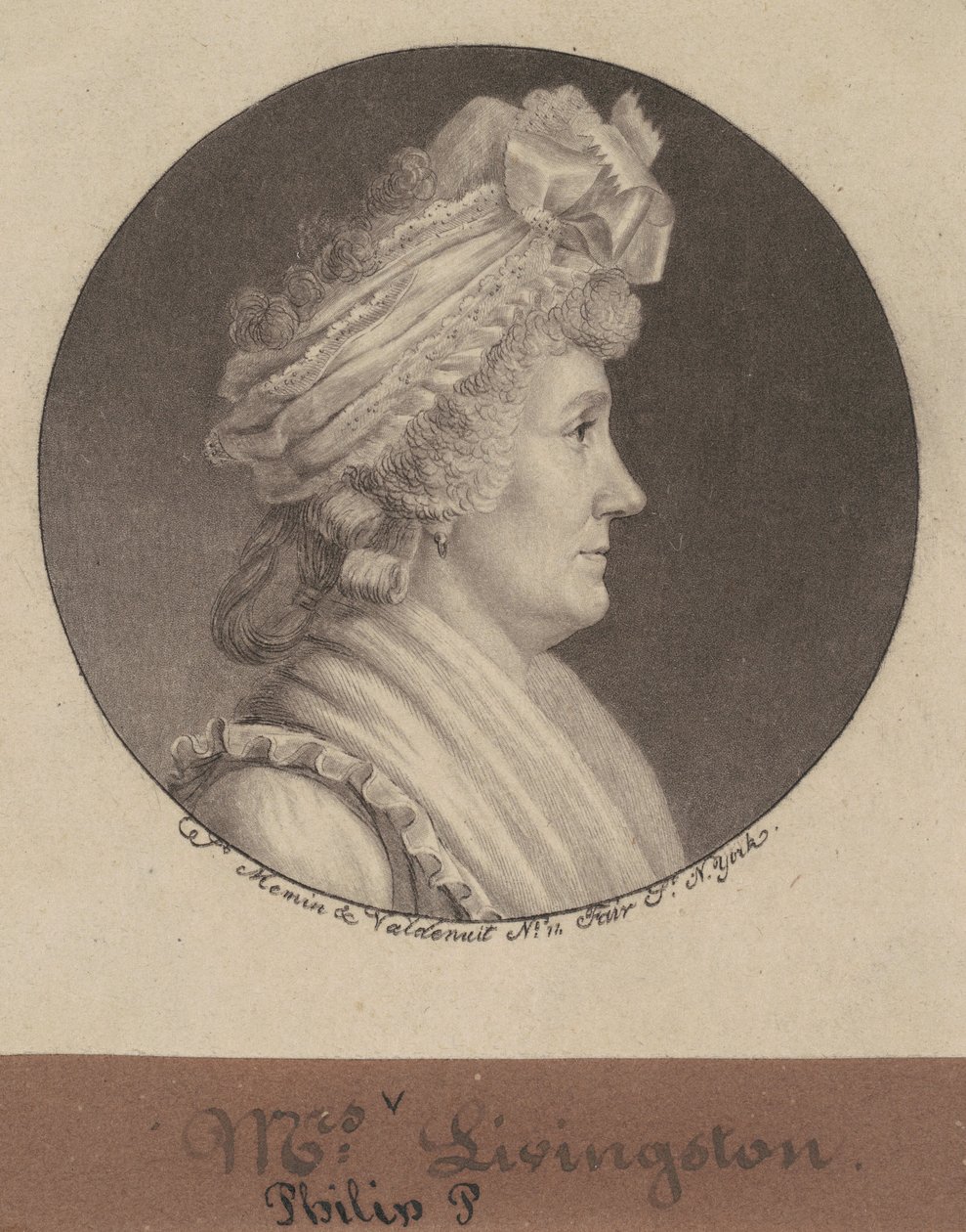Sarah Johnson Livingston alkotó: Charles B. J. Févret de Saint Mémin