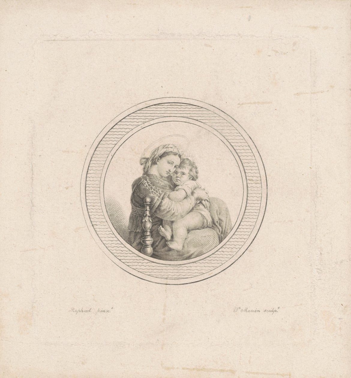Madonna a székből alkotó: Charles B. J. Févret de Saint Mémin, after Raphael