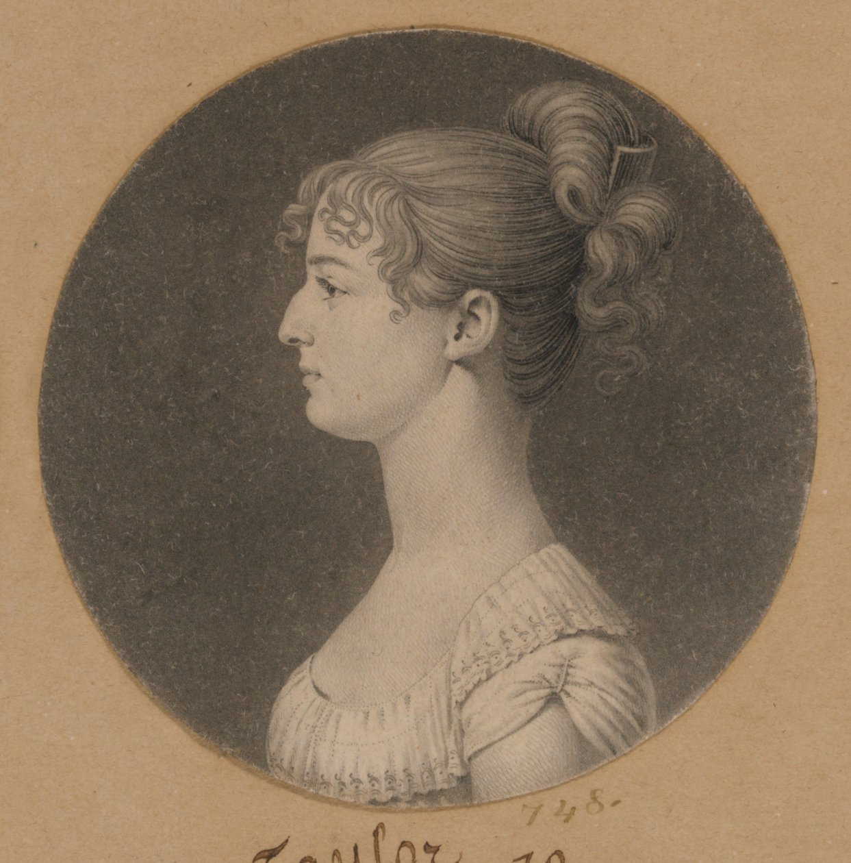 Caroline Lewis Barrett alkotó: Charles Balthazar Julien Févret de Saint-Mémin