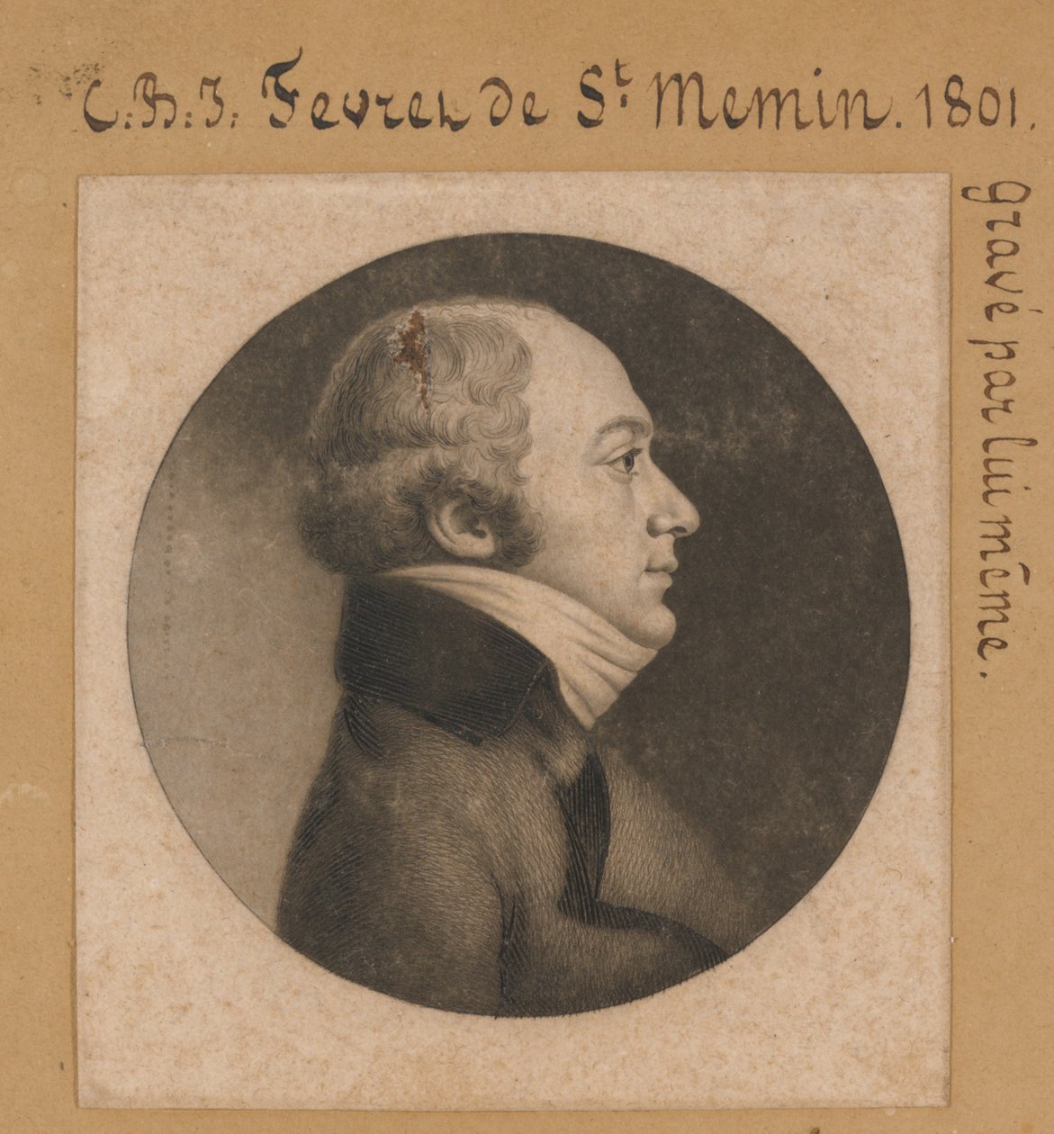Charles de Saint-Mémin önarcképe alkotó: Charles Balthazar Julien Févret de Saint-Mémin