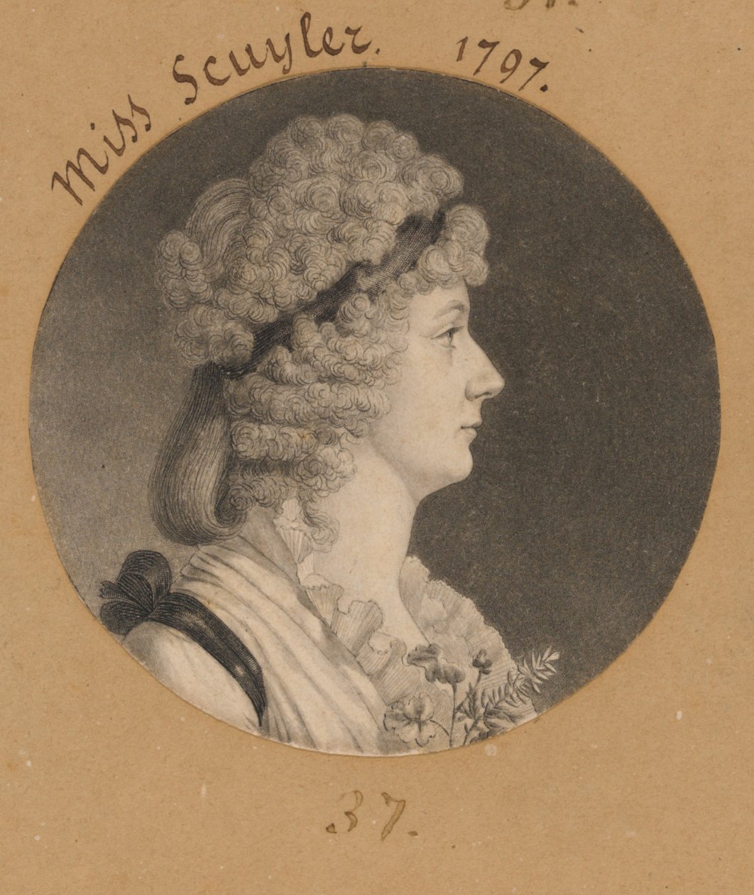 Cornelia Schuyler Morton alkotó: Charles Balthazar Julien Févret de Saint-Mémin