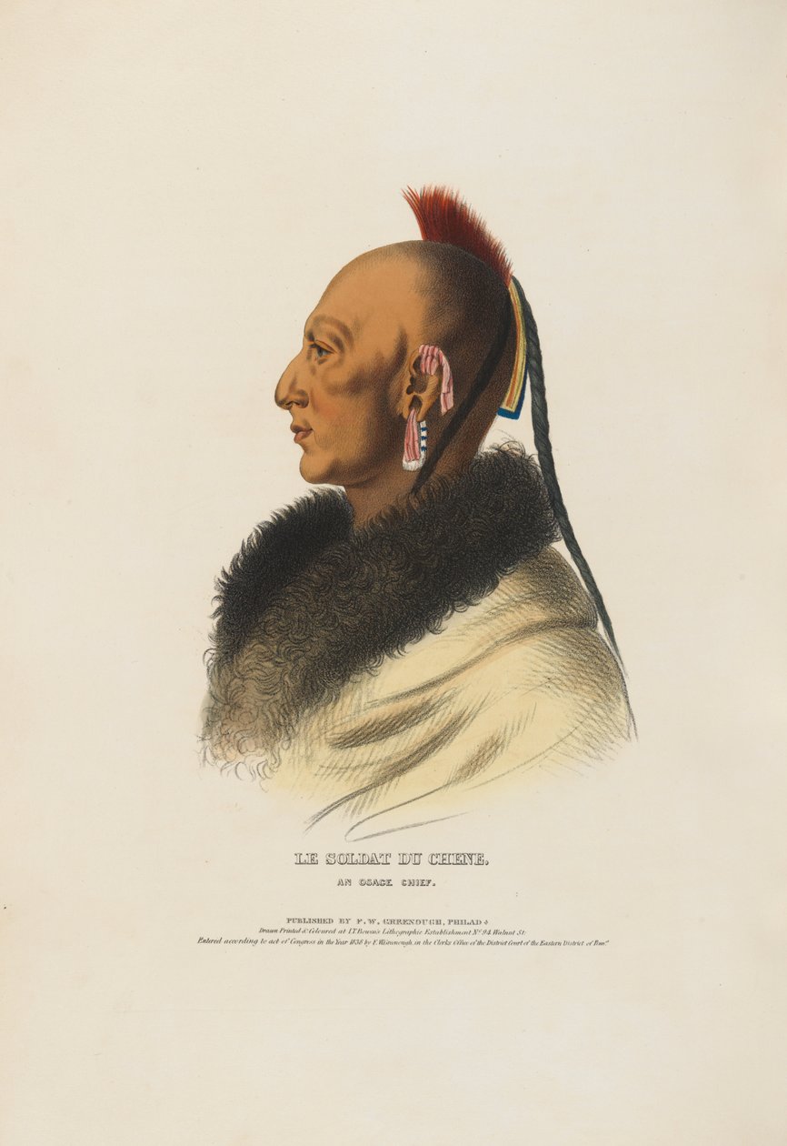Le Soldat du Chêne - Egy oszázs törzsfőnök alkotó: Charles Balthazar Julien Févret de Saint-Mémin