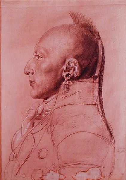 Portré a kis Osages főnökéről, 1807 körül (kréta papíron) alkotó: Charles Balthazar Julien Févret de Saint Mémin