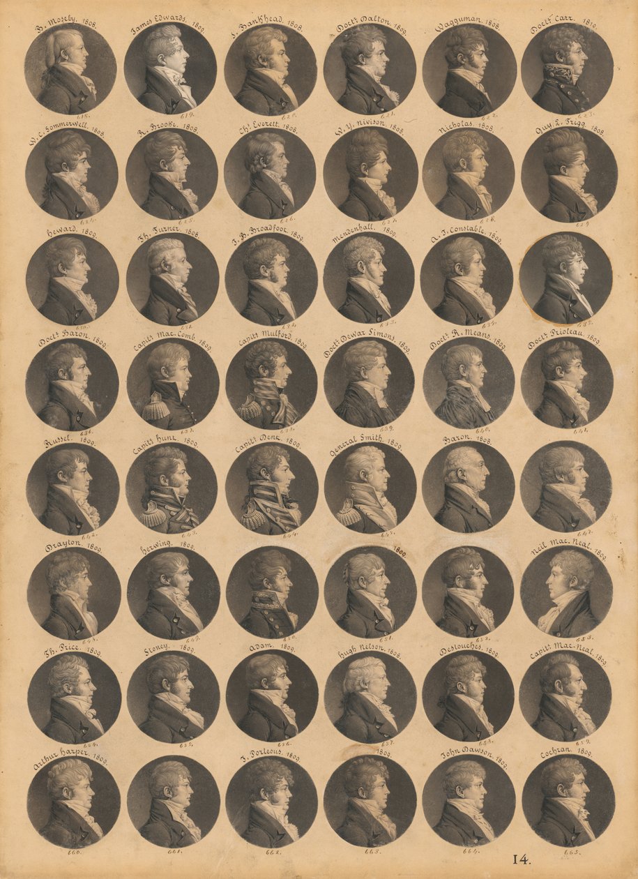Saint-Mémin, 14. fólió alkotó: Charles Balthazar Julien Févret de Saint-Mémin