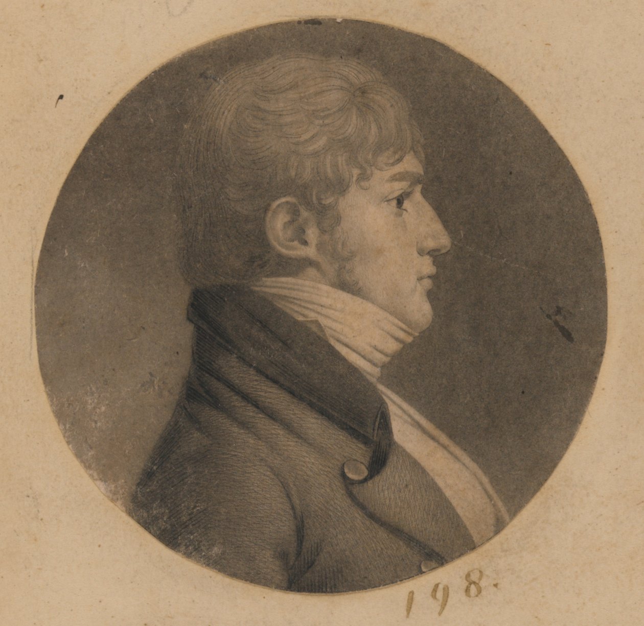 Azonosítatlan férfi alkotó: Charles Balthazar Julien Févret de Saint-Mémin