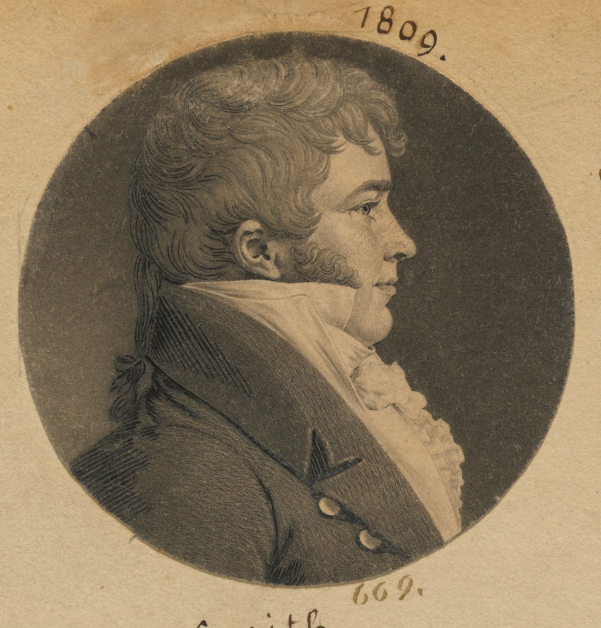 Azonosítatlan férfi alkotó: Charles Balthazar Julien Févret de Saint-Mémin