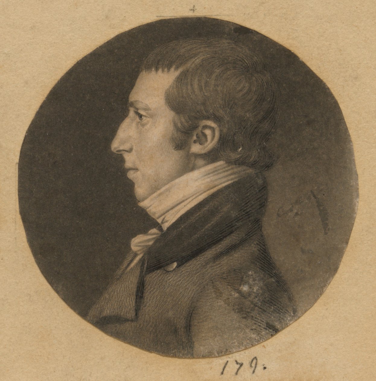 Azonosítatlan férfi alkotó: Charles Balthazar Julien Févret de Saint-Mémin