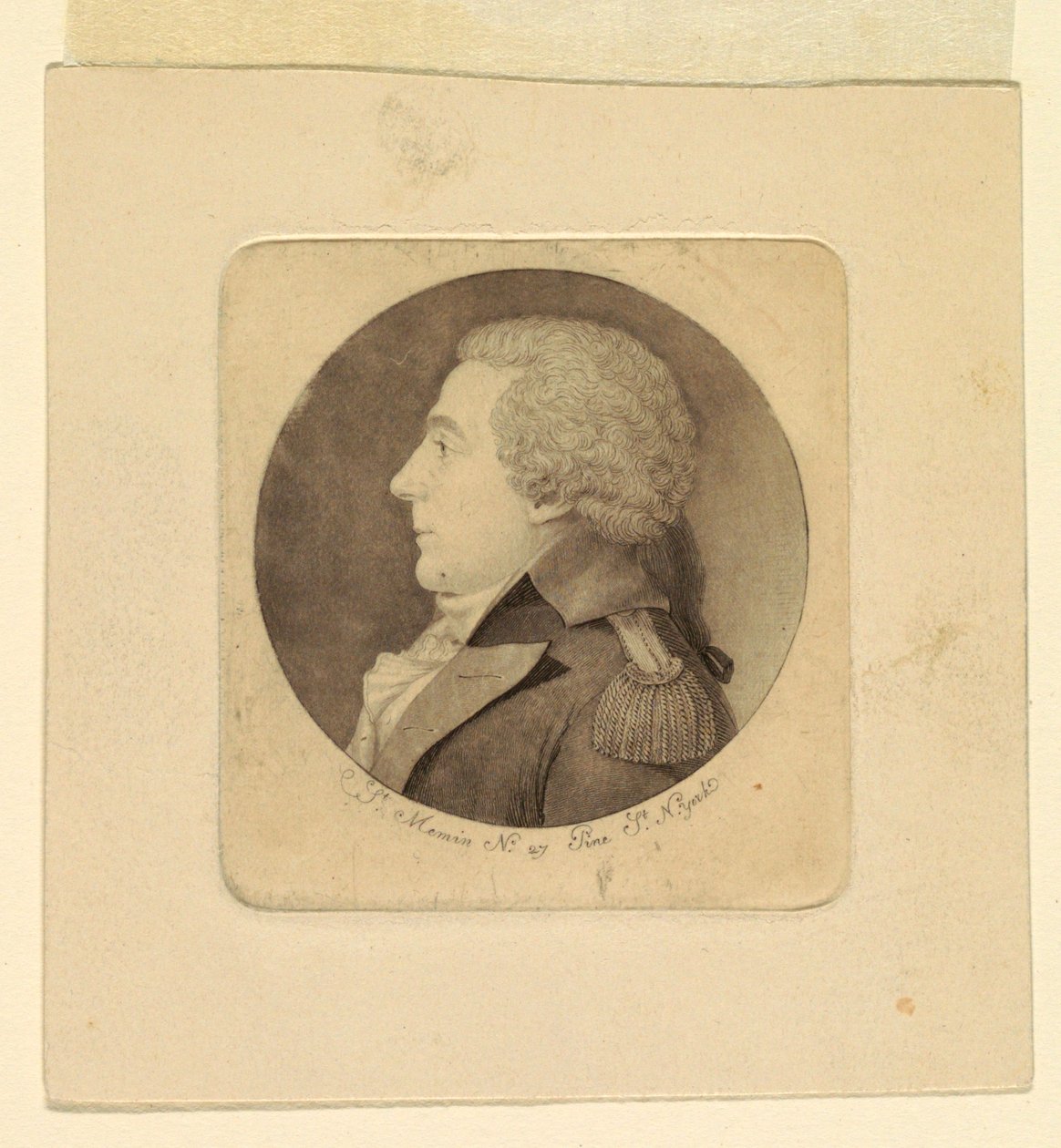Egy fiatal férfi portréja alkotó: Charles Balthazar Julien Févret de Saint Mémin