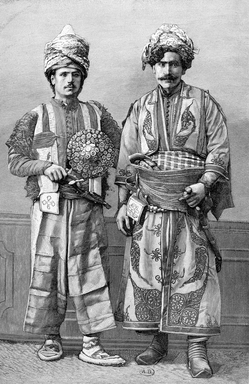 Hazou kurdjai. Barban metszete fényképezésből. alkotó: Charles Barbant