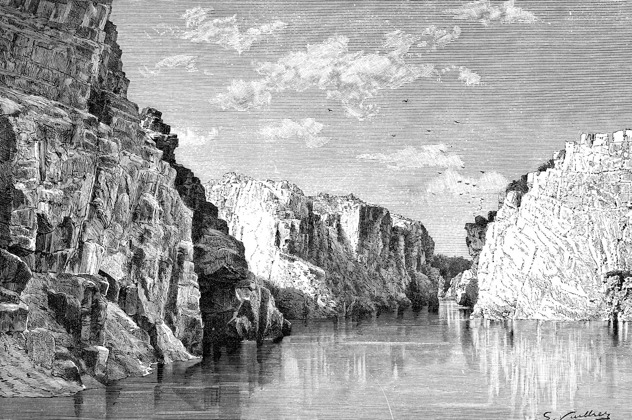 A Márványsziklák szurdoka, India, 1895. alkotó: Charles Barbant