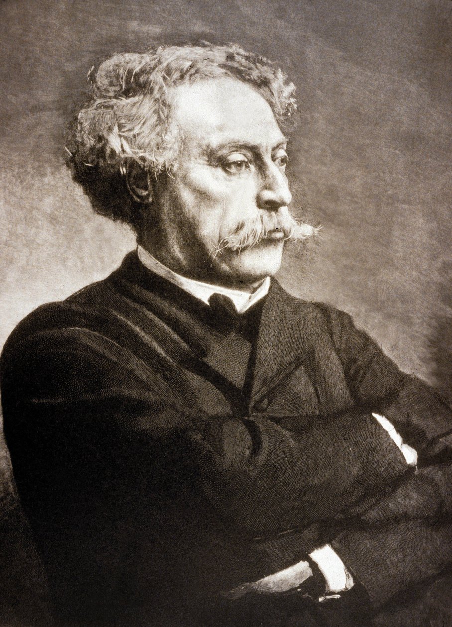 Alexandre Dumas Fils (1824-1895) francia író, Leon Bonnat nyomán (metszet) alkotó: Charles Baude
