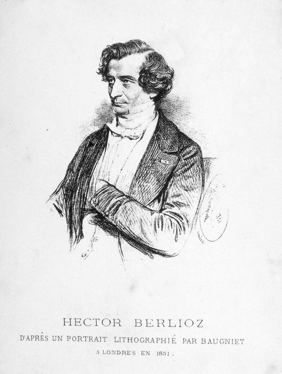 Hector Berlioz (1803 - 1869) portréja – Baugniet 1851-ben Londonban litografált portréja alapján. alkotó: Charles Baugniet
