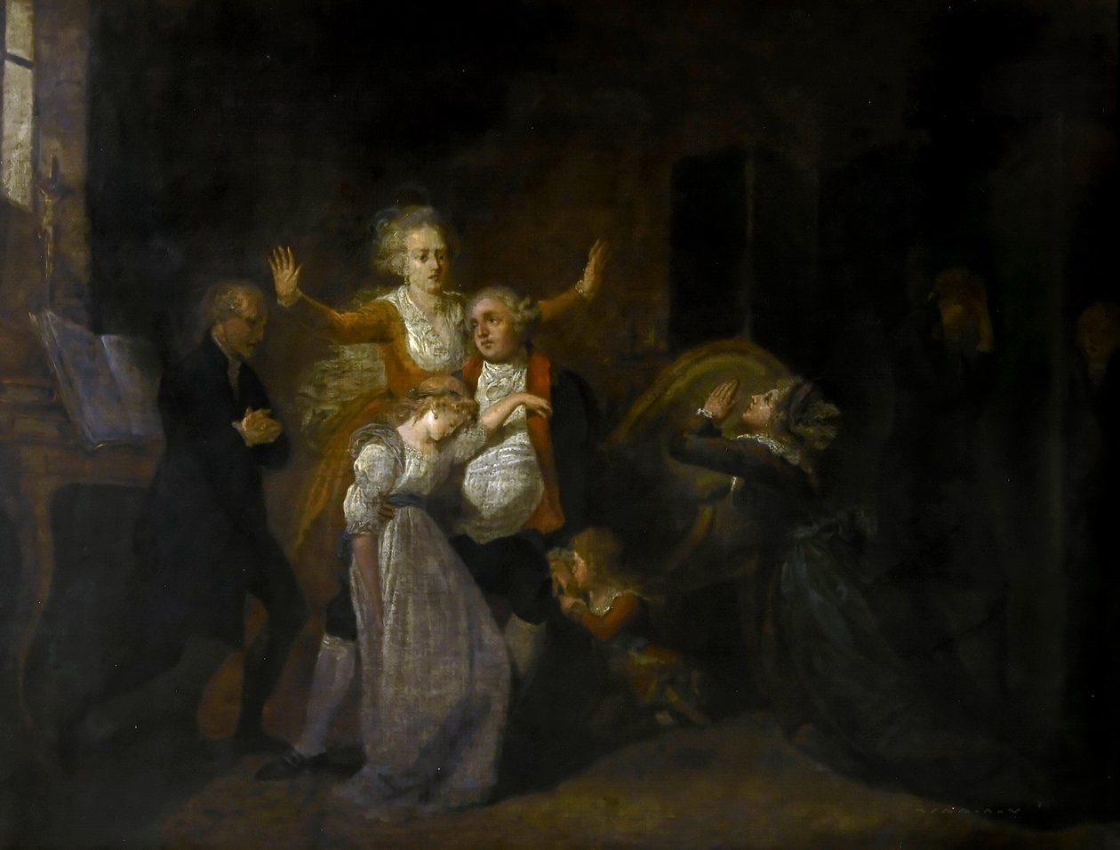 Családja búcsúztatta XVI. Lajost a templomban, 1793. január 20 alkotó: Charles Benazech
