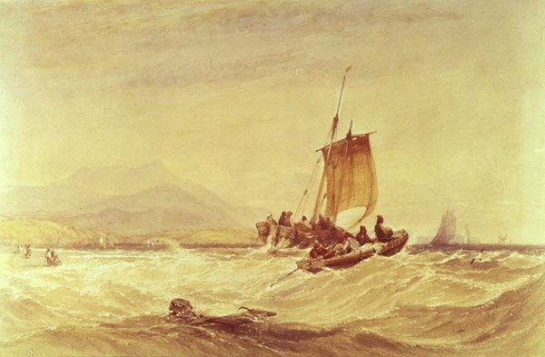 Donegal-öböl, 1841 körül (akvarell) alkotó: Charles Bentley