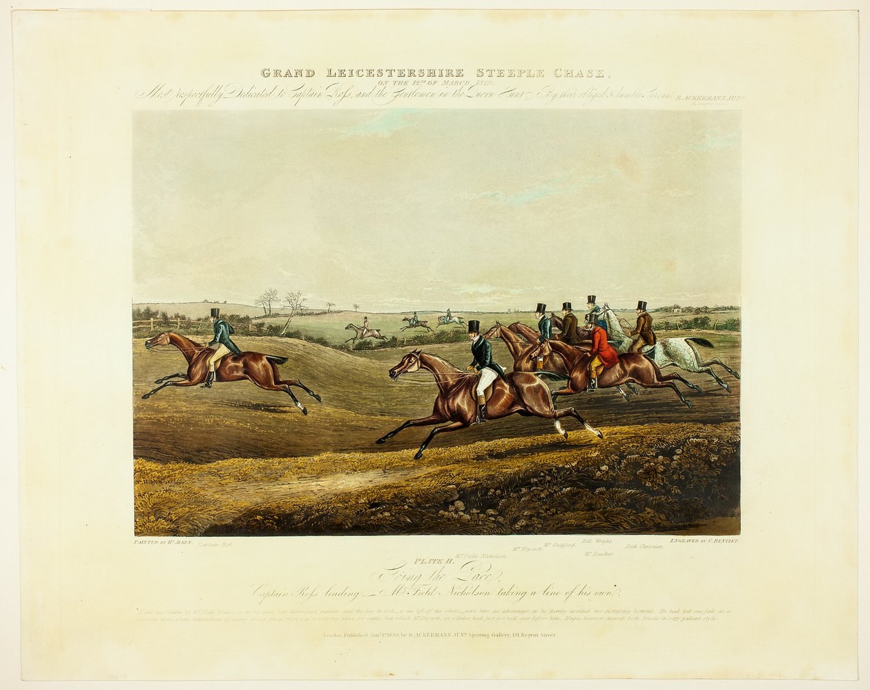 Going the Pace, a The Grand Steeplechase-ről Leicestershire felett alkotó: Charles Bentley