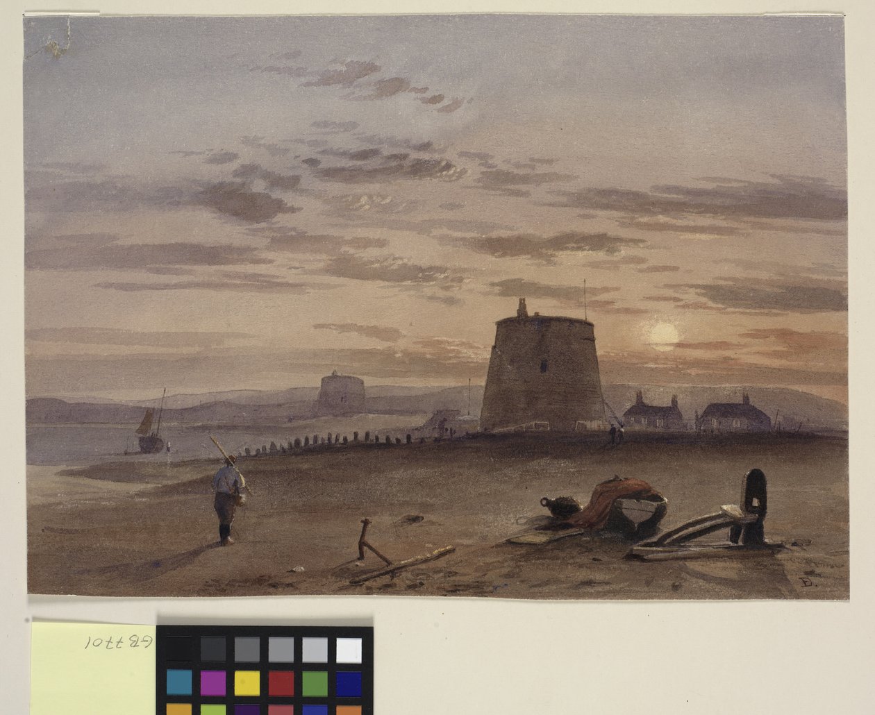 Martello torony St. Leonardsban a lenyugvó nap ellen alkotó: Charles Bentley