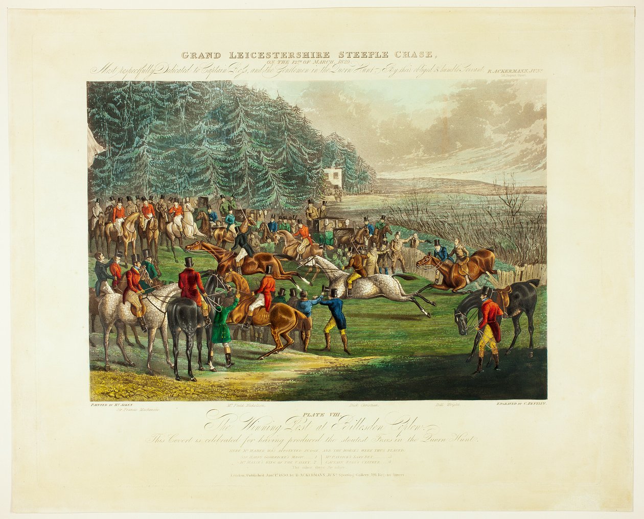 A győztes poszt, a Leicestershire feletti nagy akadályhajtásból alkotó: Charles Bentley