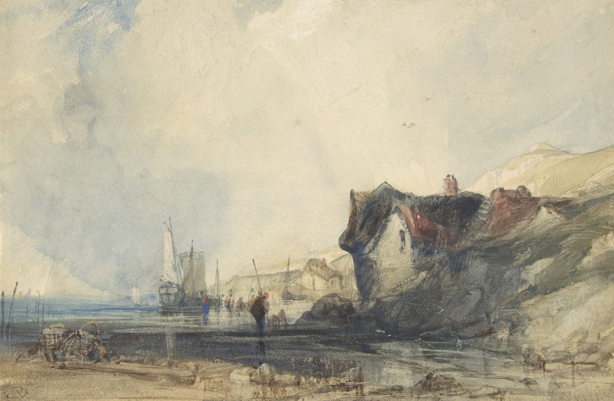 Kilátás a tengerpartra Dealnél, kb. 1846. alkotó: Charles Bentley